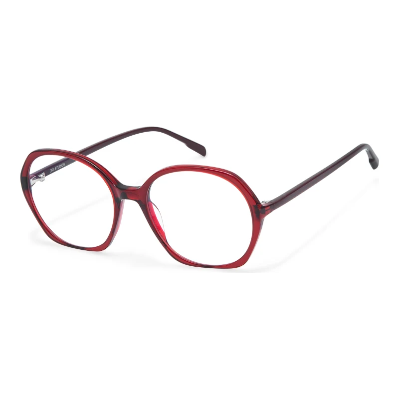 Gigi Barcelona Eion rouge – lunettes de vue rondes femme – vue de trois-quarts