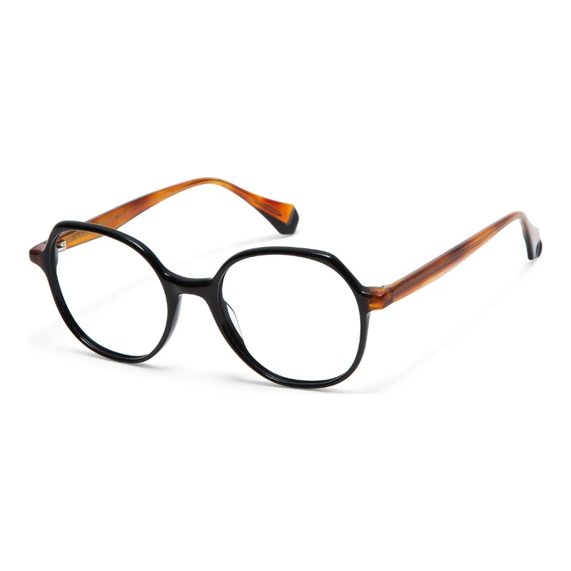 Gigi Barcelona Kayla noir – lunettes de vue rondes femme – vue de trois-quarts