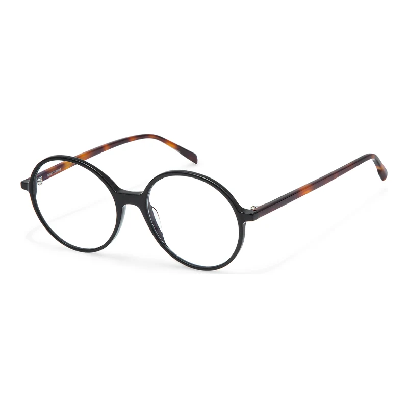 Gigi Barcelona Olen noir – lunettes de vue rondes fines – vue de trois-quarts