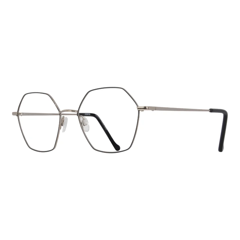 Kinto 4354 T49 – lunettes de vue hexagonales métal – vue de trois-quarts