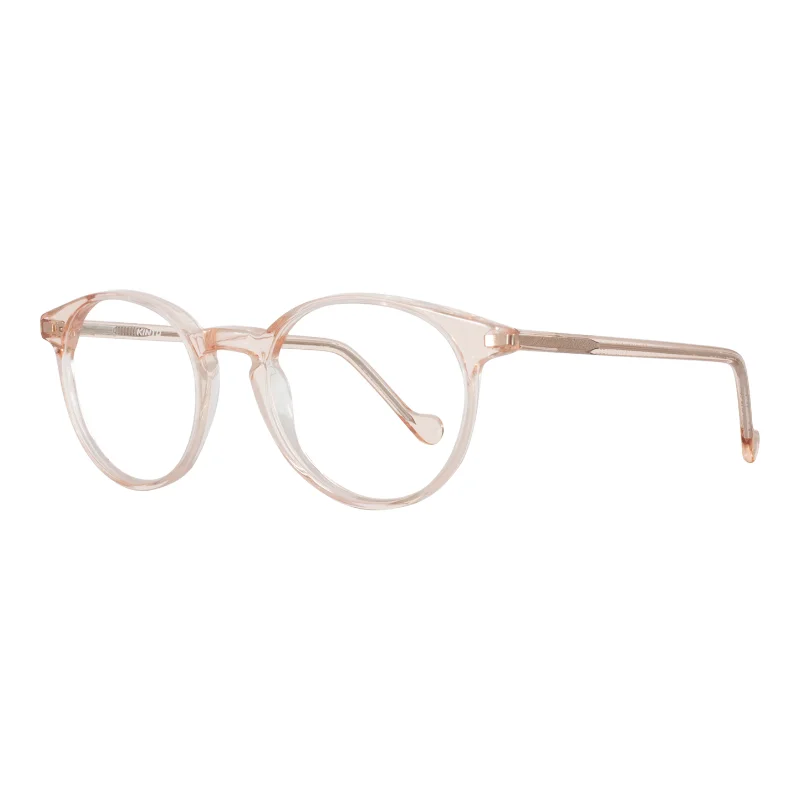 Kinto 4418 P45 – lunettes de vue rondes rose transparent – vue de trois-quarts