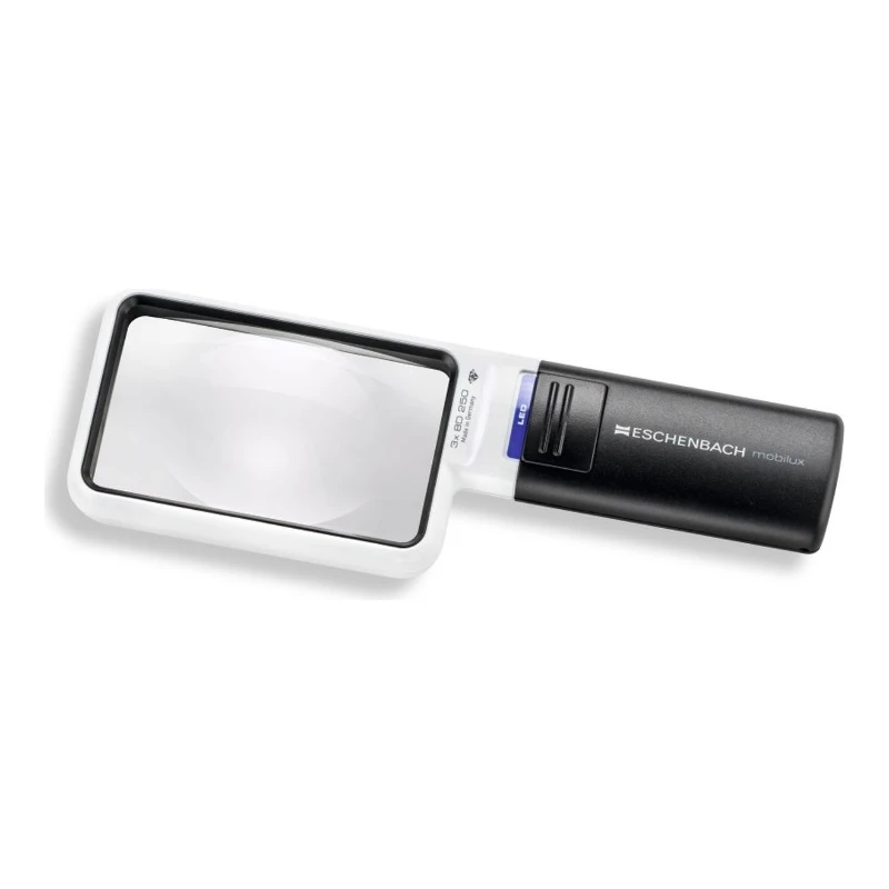 Loupe éclairante Eschenbach Mobilux LED 3x 90 x 54 mm – vue de trois-quarts
