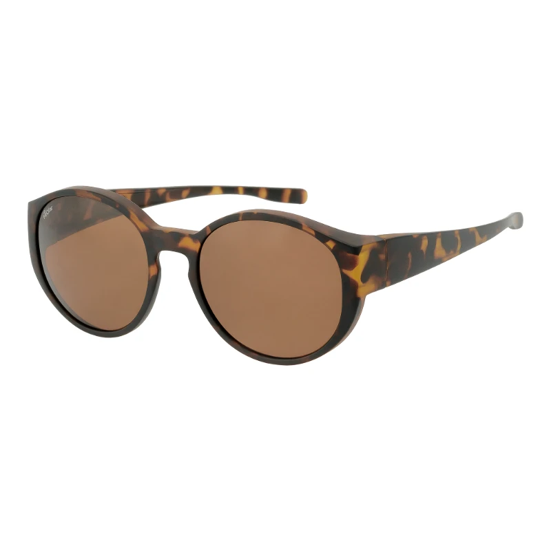 Sur-lunettes polarisées VZ-0039B havane – vue de trois-quarts