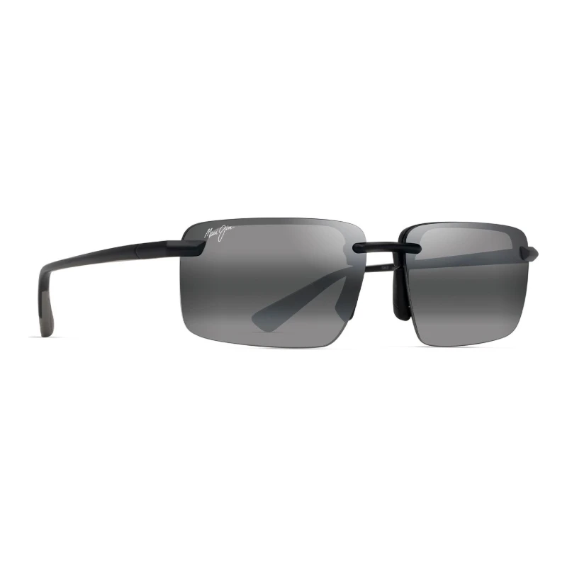 Maui Jim Laulima MJ0626S-004 – Solaire semi-percée noir mat – vue de trois-quarts