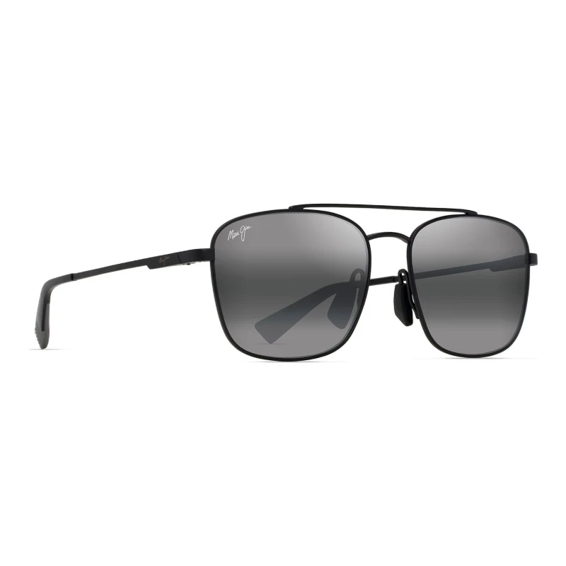 Maui Jim Piwai Asian Fit MJ0645SA-004 – Aviateur noir mat – vue de trois-quarts
