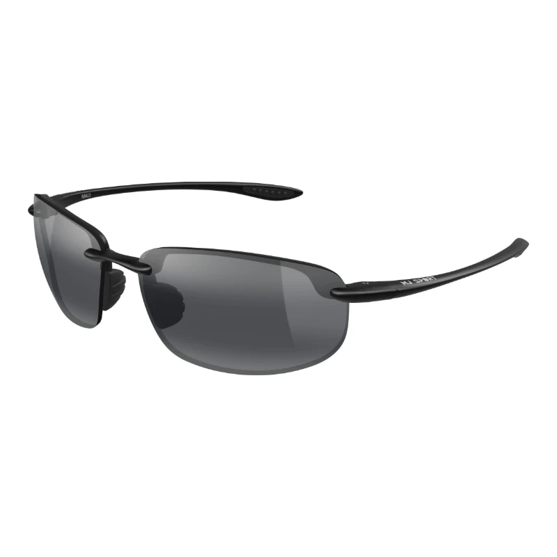Maui Jim Hookipa MJ0407S-079 – Solaire semi-percée noir mat – vue de trois-quarts