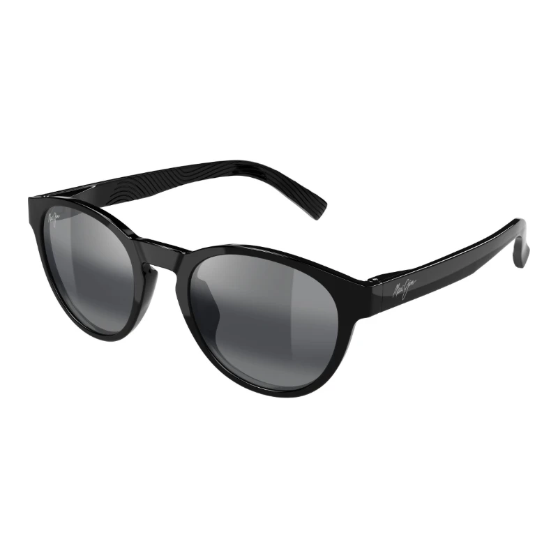 Maui Jim Lawena MJ0364S-001 – Solaire ronde noire – vue de trois-quarts