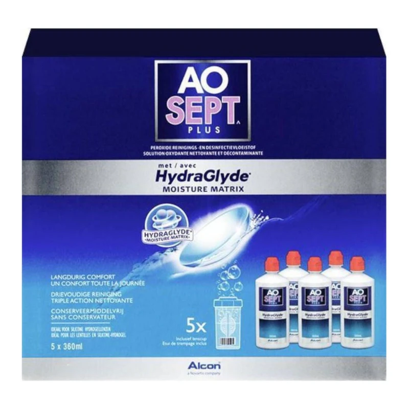 AOSEPT Plus HydraGlyde 5x360 ml (6 mois) Alcon