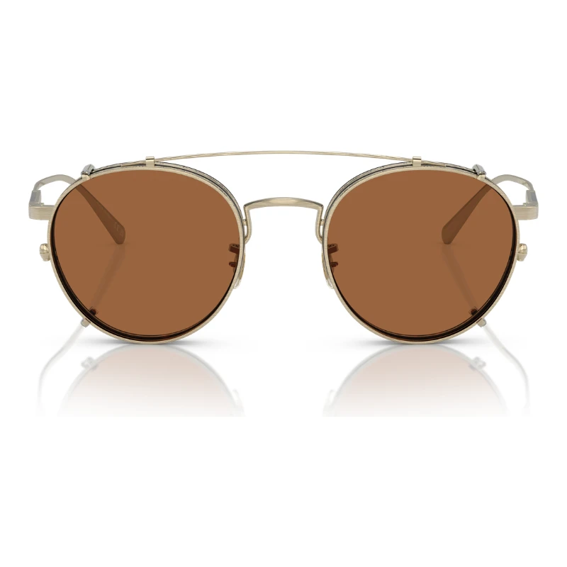 [29885] Oliver Peoples Artemio Sun Clip OV1302C 527173 Brushed gold, brown-orange lenses